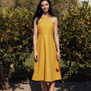 NWT Ann Taylor Saffron Halter Midi Dress